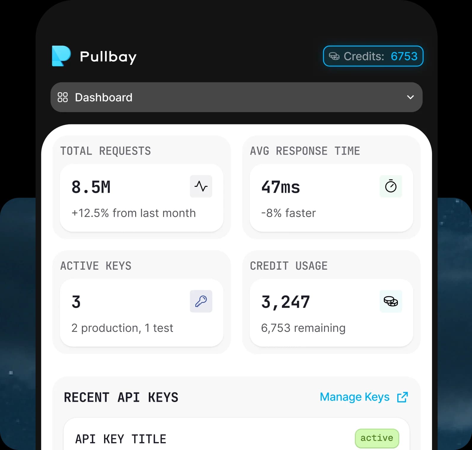 Hero section image showing Pullbay dashboard