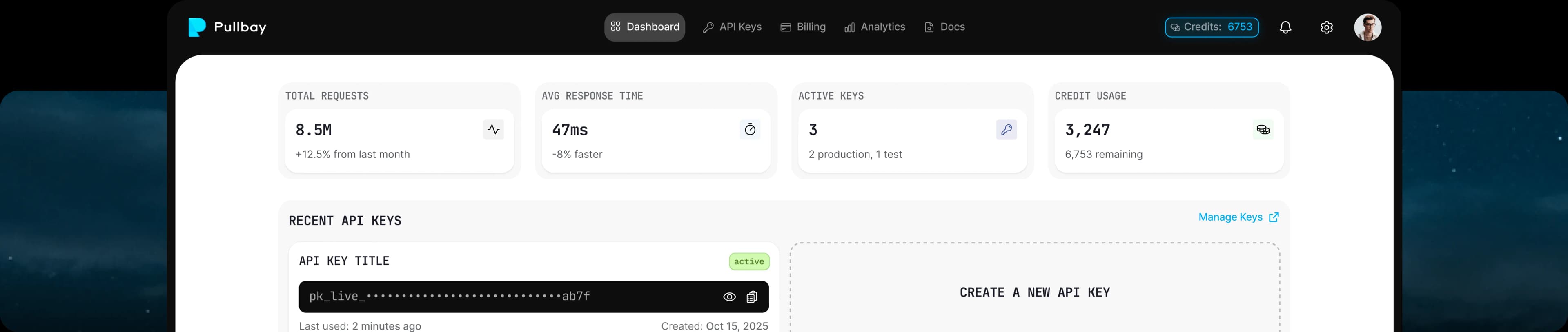 Hero section image showing Pullbay dashboard